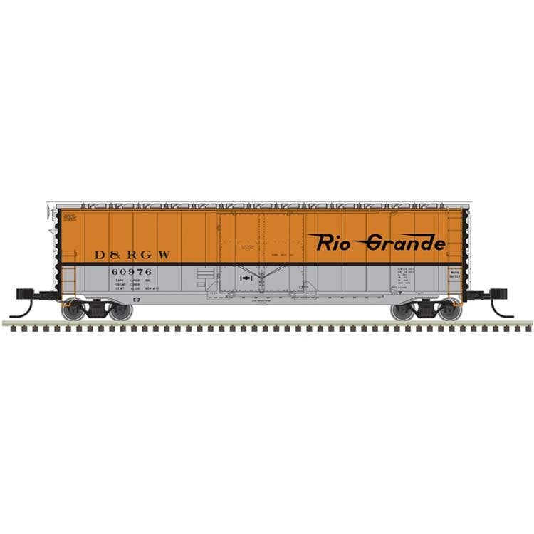 Atlas N 50007154 50' General American RBL Plug-Door Boxcar - Master(R) - Denver & Rio Grande Western #60925 (Aspen Gold, silver, black)