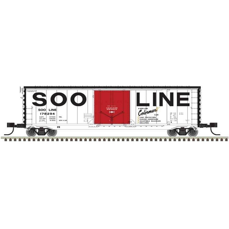 Atlas N 50007160 50' General American RBL Plug-Door Boxcar - Master(R) - Soo Line #178266 (white, black, red Door, Billboard Roadname)