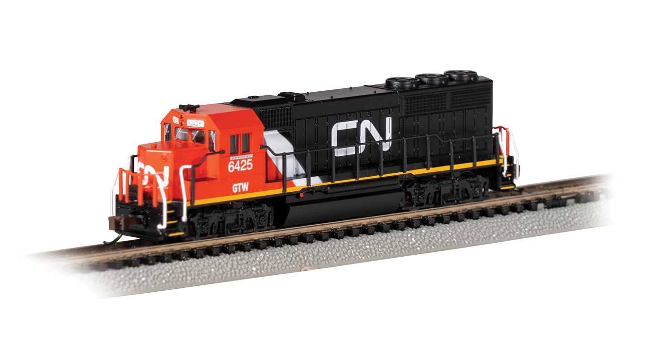 Bachmann N 63572 EMD GP40 No Dynamic Brakes - Standard DC - Canadian National GTW #6425 (black, red, white)