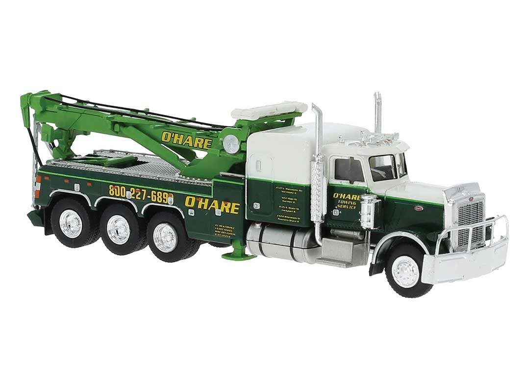Brekina HO 86279 Peterbilt 359 Heavy-Duty Tow Truck - Assembled - O'Hare (green, white)
