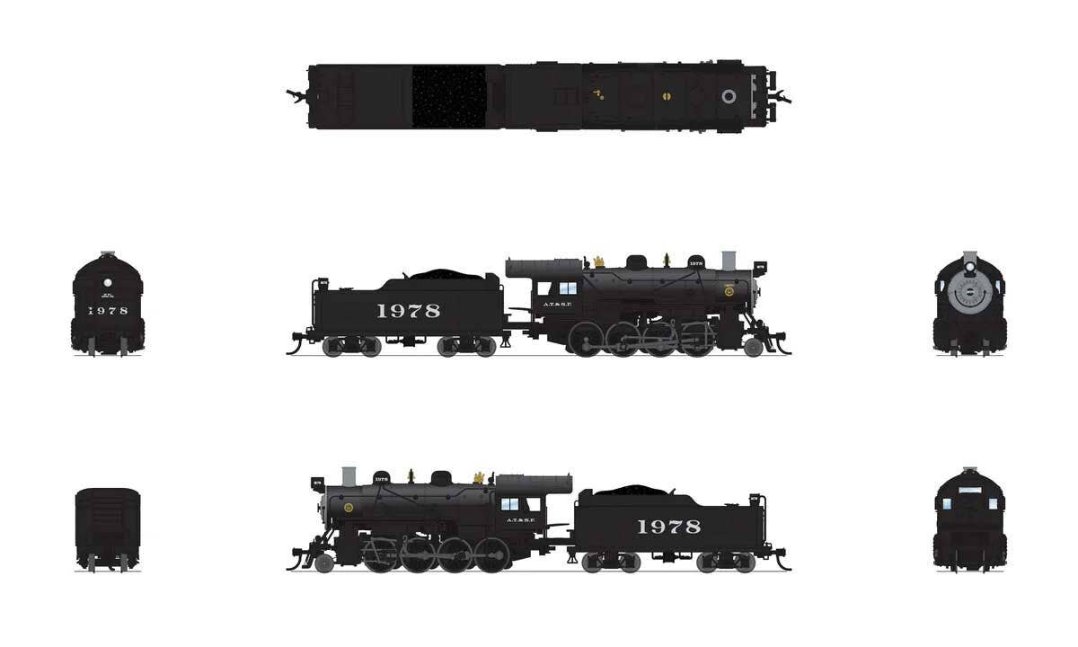Broadway Limited Imports N 8377 2-8-0 Consolidation - Sound, Smoke and DCC Paragon4(TM) - Santa Fe #1983 (black, silver)