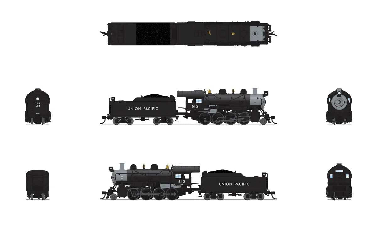 Broadway Limited Imports N 8405 2-8-0 Consolidation - Standard DC - Stealth - Union Pacific #612 (black, graphite)