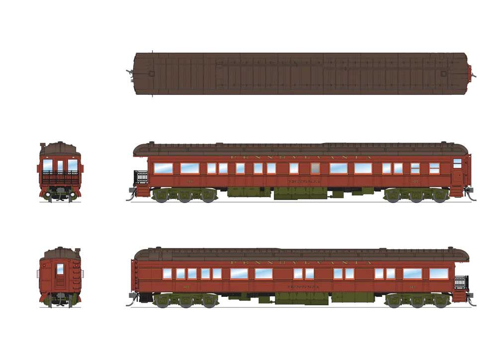 Broadway Limited Imports HO 8975 PRR - Class Z74D Business Observation Car - Pennsylvania Railroad #120 Pennsylvania (Mid-1930s, Light Tuscan)