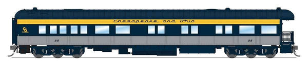 Broadway Limited Imports HO 9100 Heavyweight 5-Car Set - Combine, 3 P70 Coach, Business Car Set - Chesapeake & Ohio (blue, gray, yellow)