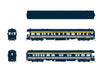 Broadway Limited Imports HO 9100 Heavyweight 5-Car Set - Combine, 3 P70 Coach, Business Car Set - Chesapeake & Ohio (blue, gray, yellow)