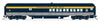 Broadway Limited Imports HO 9100 Heavyweight 5-Car Set - Combine, 3 P70 Coach, Business Car Set - Chesapeake & Ohio (blue, gray, yellow)