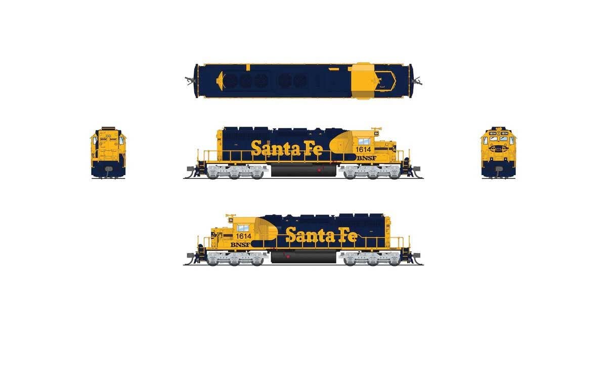Broadway Limited Imports N 9461 EMD SD40-2 Low Nose - Sound and DCC - Paragon4 - BNSF Railway #6951 (Ex-Santa Fe Warbonnet, blue, yellow)