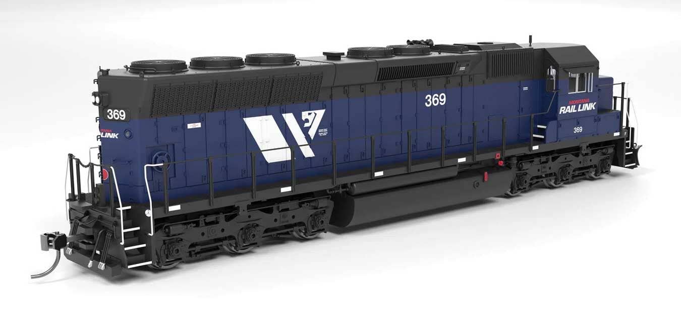 Broadway Limited Imports HO 9816 EMD SD45 - Sound and DCC - Paragon4(TM) - Montana Rail Link #368 (blue, black, white, red, W Logo)