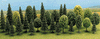 Busch A 6489 Mixed Forest Trees pkg(30) - 12 Deciduous: 2-3/4 to 4-15/16"; 18 Pine: 2-3/8 to 5-5/16"