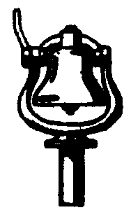 Cal Scale HO 281 Steam Engine Bell w/Bracket (Brass Casting) - Standard Rope Pull Type