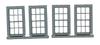 Grandt Line Products 3762 Double-Hung Windows -- 6-Over-6 - Scale 30 x 56" 76.2 x 142cm pkg(4)