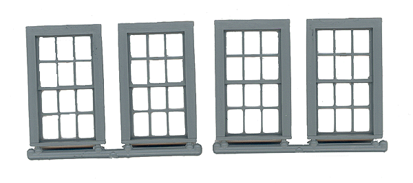 Grandt Line Products 3762 Double-Hung Windows -- 6-Over-6 - Scale 30 x 56" 76.2 x 142cm pkg(4)