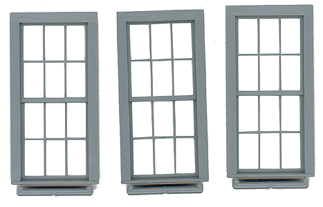 Grandt Line Products 3763 Double-Hung Windows -- 6-Over-6, Scale 38 x 86" 96.5 x 218cm pkg(3)