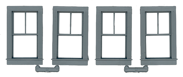 Grandt Line Products 3765 Double-Hung Windows -- 2-Over-1, Scale 28 x 48" 71.1 x 122cm pkg(4)