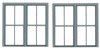 Grandt Line Products 3769 Double-Hung Windows -- 2-Over-2 - Scale 78 x 78" 198 x 198cm pkg(2)