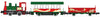 Kato N 1225 Christmas Train-Only Set - Standard DC - Pocket Line - 0-4-0T #1225, Powered Passenger Car, Gondola (Christmas Colors)