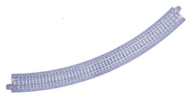 Kato N 20124 Curved Roadbed Track Section - Concrete Ties - Unitrack - 45-Degree, 12-3/8" 315mm Radius pkg(4)