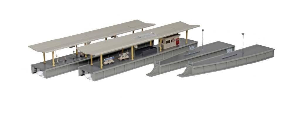 Kato N 23177 Island-Style Platform Set - Kit - Includes 1 Each: Platform A, Platform B, Platform End, Details, Japane