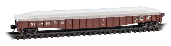 Micro Trains N 10700140 65' Mill Gondola with Drop Ends & Tarp Load Cover Kit - Conrail #593958 (Boxcar Red)