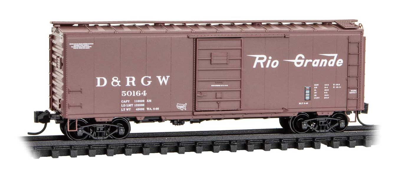 Micro Trains N 2000537 40' Single-Door Boxcar - Denver & Rio Grande Western #50164 (Boxcar Red, Flying Grande)