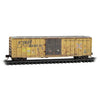Micro Trains N 2544445 50' Rib-Side Single-Door Boxcar No Roofwalk - Seaboard System SBD #141573 (Weathered, Ex-RBOX Patch, yellow, Series #9)