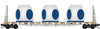 Micro Trains N 5444470 61' 8" Bulkhead Flatcar w/Wind Turbine Blade Mounts - Transportation Technology Services PEYX #35474 (For BNSF Wind Turbine Train)