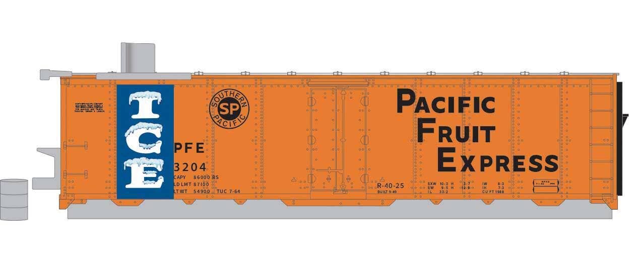Micro Trains N 5900280 Ice Storage House - Former 40' Steel Ice Reefer - Kit - Pacific Fruit Express #3204 (orange)