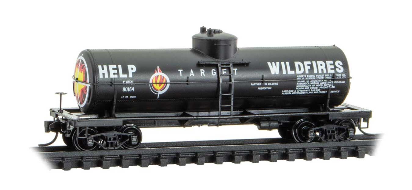 Micro Trains N 6500366 39' Single-Dome Tank Car - Central Western Railway #80164 (Target Wildfires Scheme, black, white, orang