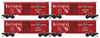 Micro Trains N 98300240 40' Single-Door Boxcar 4-Pack - Chicago, Burlington & Quincy #19759, 19774, 19793, 19816 (red, white, black)
