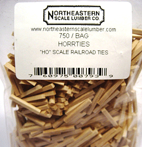 Northeastern Scale Lumber HO 793 Scale Railroad Ties pkg(750)