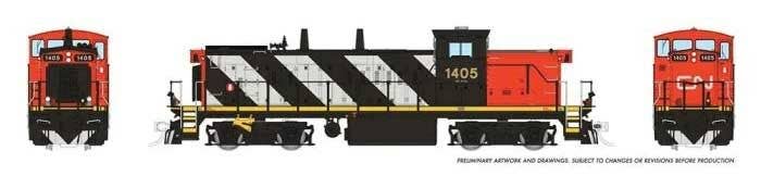 Rapido Trains HO 10563 GMD-1 4-Axle Version - ESU LokSound 5 Sound and DCC - Canadian National #1422 (Stripe Scheme, black, white, red)