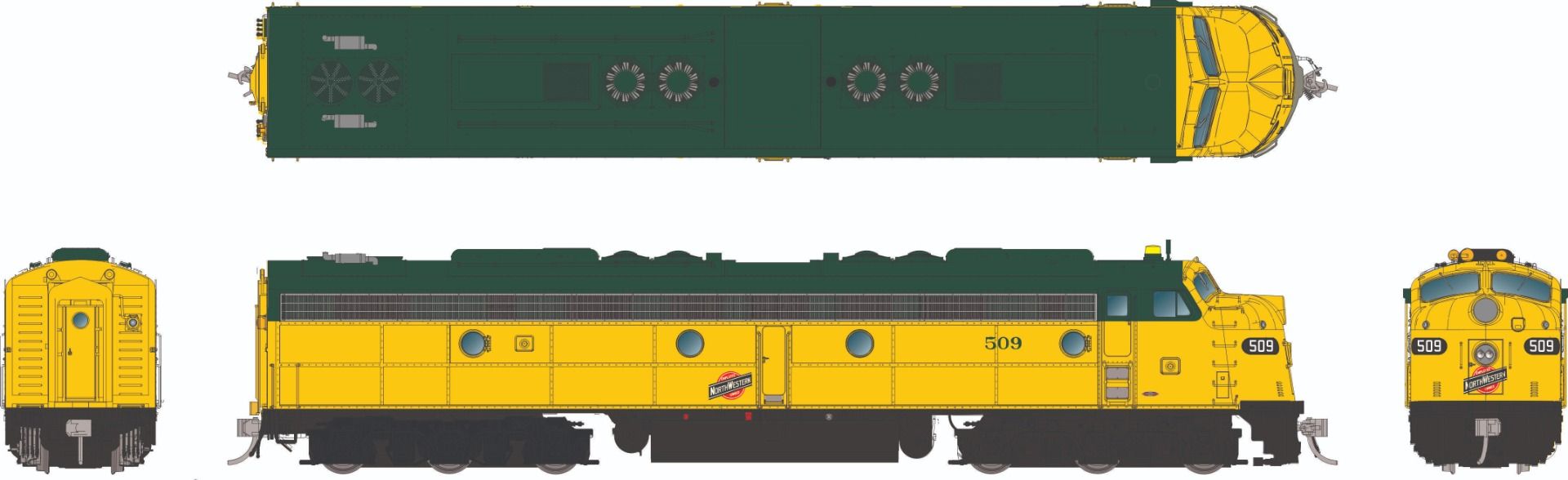 Rapido 028826 HO EMD E8A w/HEP (DC/DCC/Sound): Chicago & North Western: #507