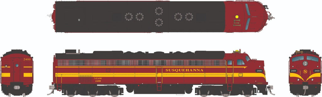 Rapido 028831 HO EMD E8A w/HEP (DC/DCC/Sound): Susquehanna (NYS&W): #2402