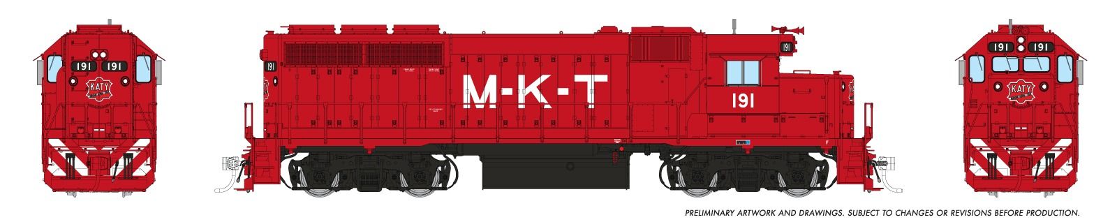Rapido 040558 HO EMD GP40 (DC/DCC/Sound): MKT - Red Scheme: #191