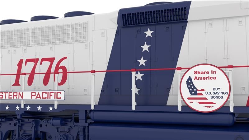 Rapido 040560 HO EMD GP40 (DC/DCC/Sound): Western Pacific - Bicentennial: #1776 + 1976
