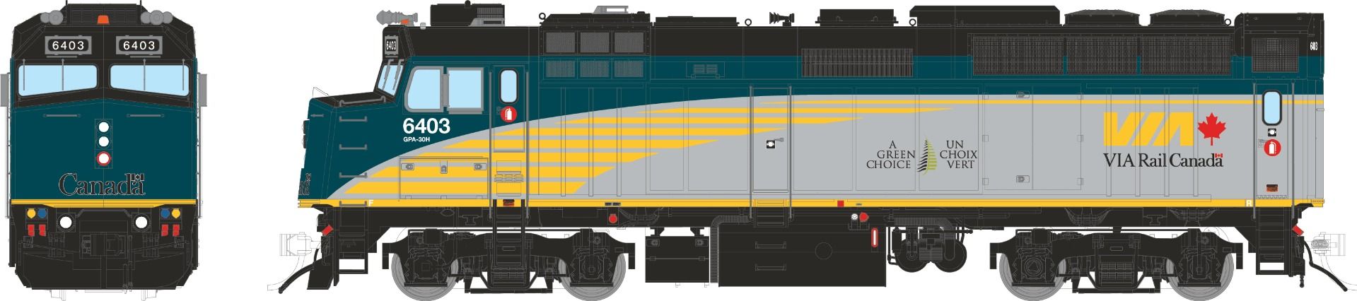 Rapido 082527 HO Rebuilt F40PH-2D (DC/DCC/Sound): VIA Rail - Canada $10 Bill Version: #6403
