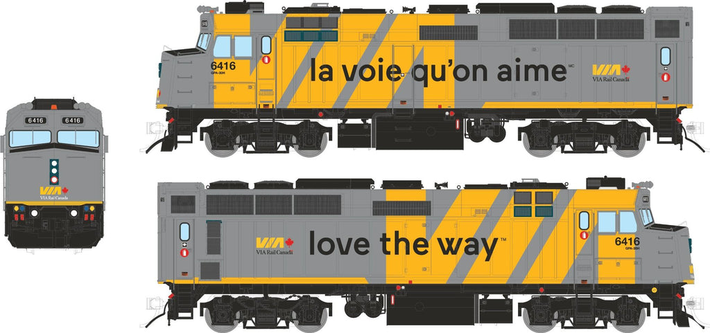 Rapido 082528 HO Rebuilt F40PH-2D (DC/DCC/Sound): VIA Rail - Love The Way Wrap: #6416