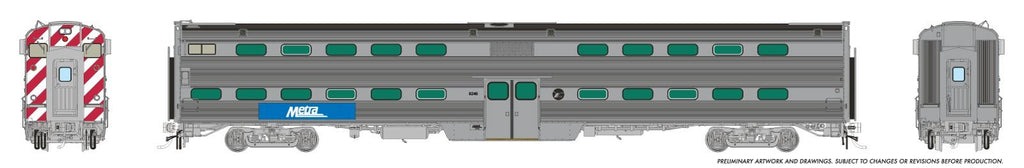 Rapido 145036 HO Gallery Commuter Car: Metra - Modern Logo, Dummy Cab w/Windows: #8246