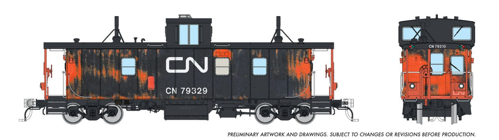 Rapido 166039 HO HS Caboose: CN - Faded: #79329
