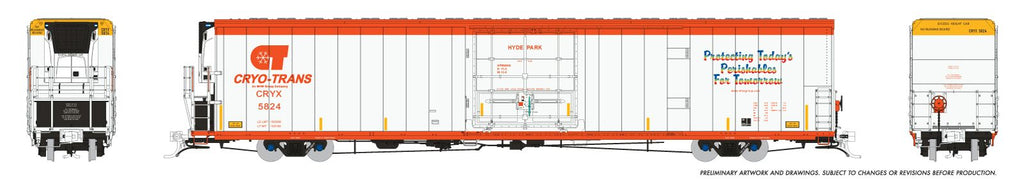 Rapido 167002 HO Greenbrier 7780cuft Reefer: Cryo-Trans: 6-Pack #2