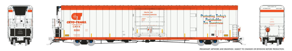 Rapido 167501-6 HO Greenbrier 7780cuft Reefer w/Sound: Cryo-Trans: #5265 Truth or Consequences