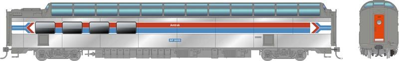Rapido 175015 HO SP Dome-Lounge w/Flat Sides: SP - General Service Leased: #3604