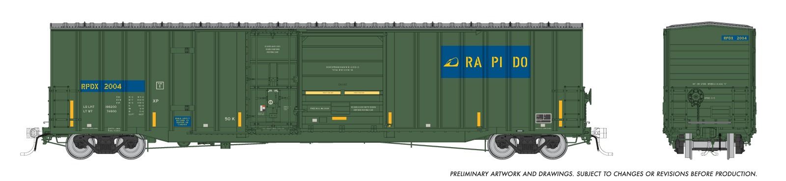 Rapido 191006 HO Trenton Works 6637cuft boxcar: Rapido Trains: #2013 Single Car