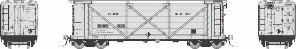 Rapido 195007 HO ACF Helium Car: NASA (NLAX) - All-Silver Scheme: 6-Pack