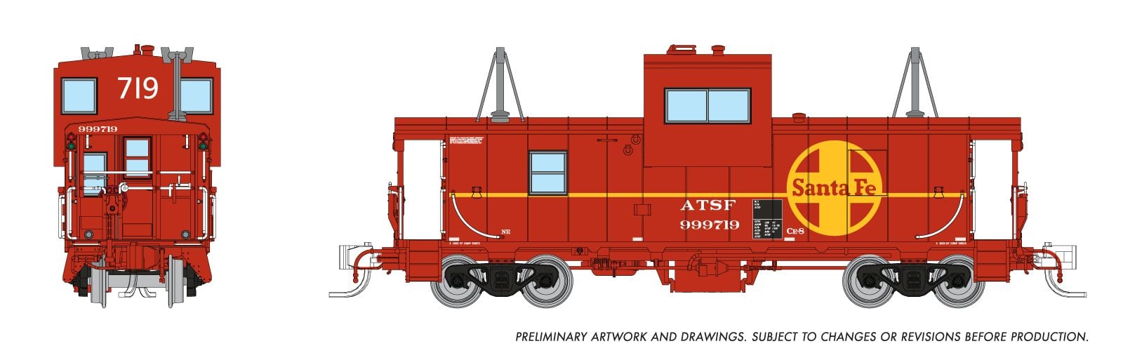 Rapido 510039 N Wide Vision Caboose: Santa Fe: #999719