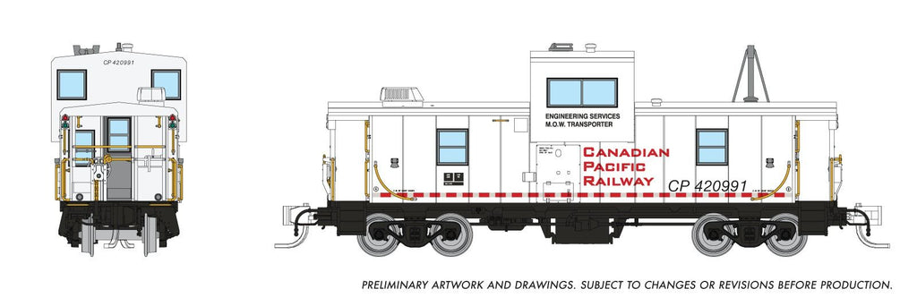 Rapido 510050 N Wide Vision Caboose: CP Rail - Engineering White: #420991