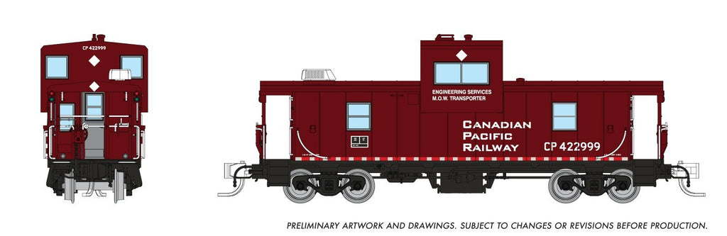 Rapido 510052 N Wide Vision Caboose: CP Rail - Engineering Maroon: #422999