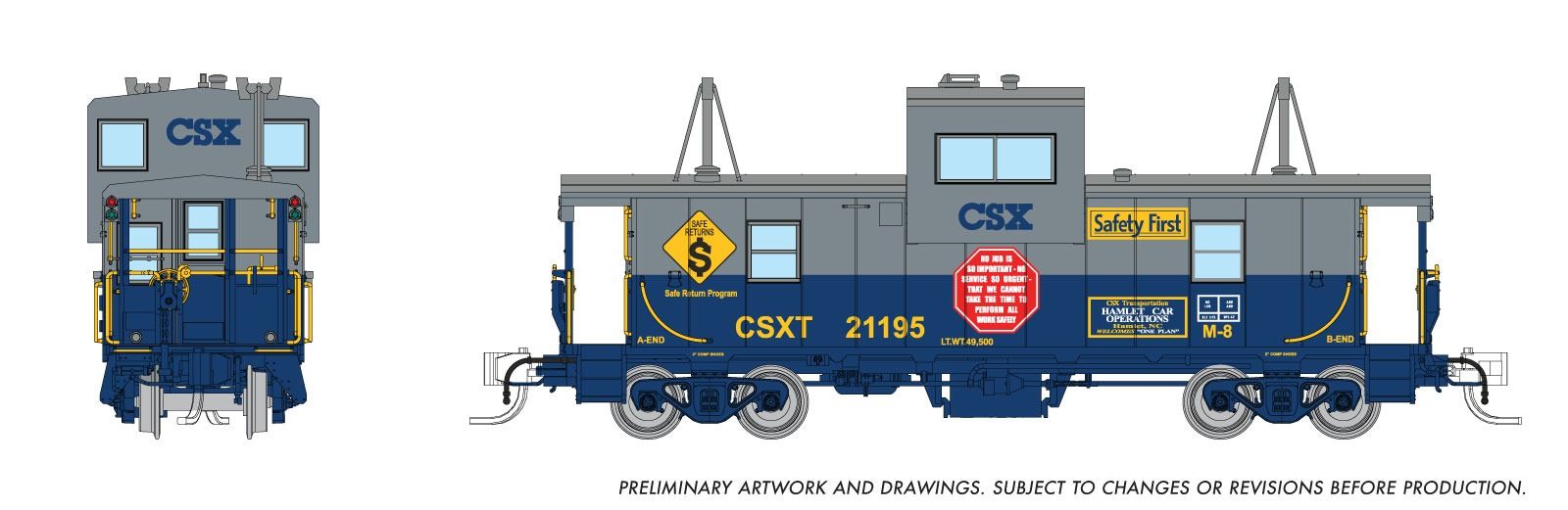 Rapido 510068 N Wide Vision Caboose: CSX - Scheme: #21195