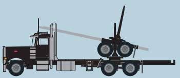 Trainworx N 47981 Peterbilt 379 Log Truck with Trailer - Assembled - Black