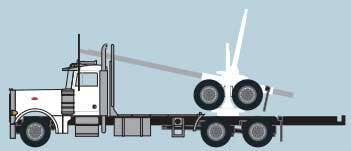 Trainworx N 47982 Peterbilt 379 Log Truck with Trailer - Assembled - White, Black